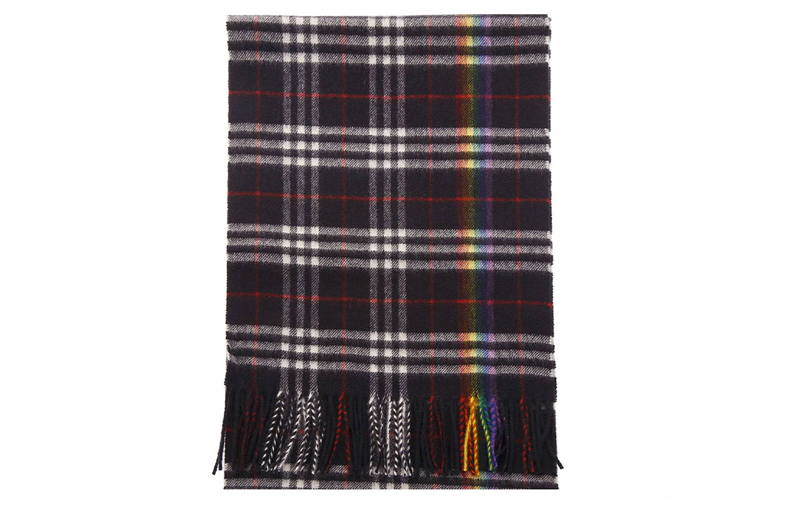 Burberry Rainbow Check Scarf Navy Blue Unisex. 40794441 圖 3