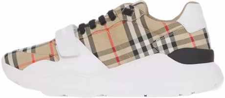 Burberry Ramsey Vintage Check Suede Leather Archive Biege White 80485771 Burberry Ramsey Vintage Check Suede Leather Archive Biege White 80485771