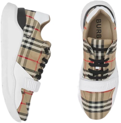 Burberry Ramsey Vintage Check Suede Leather Archive Biege White 80485771 Lookbook Burberry Ramsey Vintage Check Suede Leather Archive Biege White 80485771