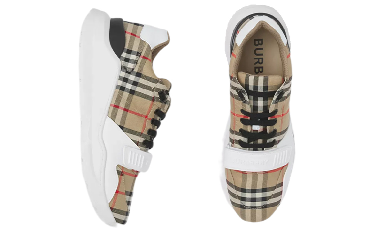 Lookbook Burberry Ramsey Vintage Cek Suede Kulit Arsip Beige Putih 80485771