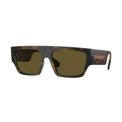 Burberry Rectangular Bio-Acetate Sunglasses for Men in Tortoiseshell with Logo. BE4397U300273