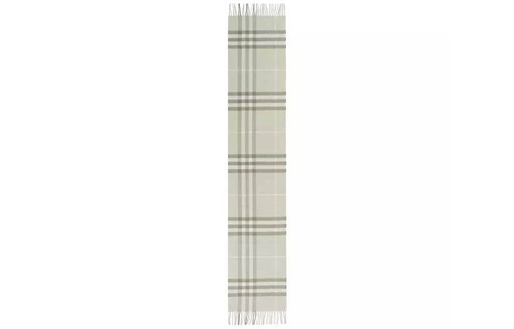 Burberry Rectangular Cashmere Scarf Light Khaki Check Pattern 8016123 圖 5