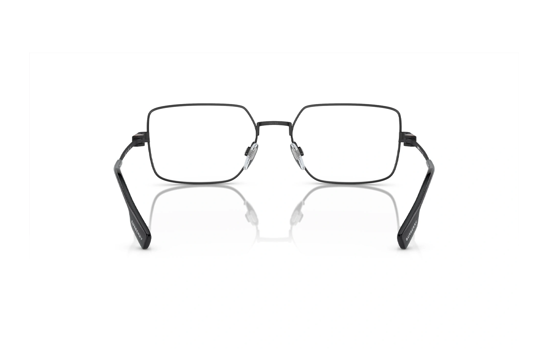 Burberry Rectangular Optical Glasses Black Steel Frame with Patterned Temples. BE13801007 圖 5