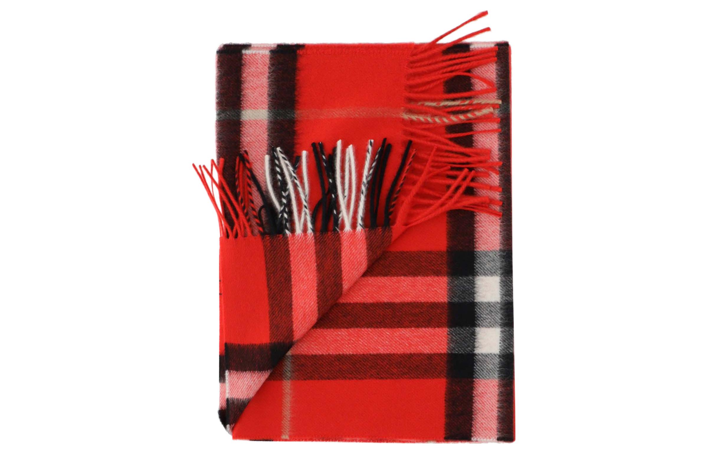 Burberry Red Check Cashmere Scarf with Tassels 8049713RED 圖 3