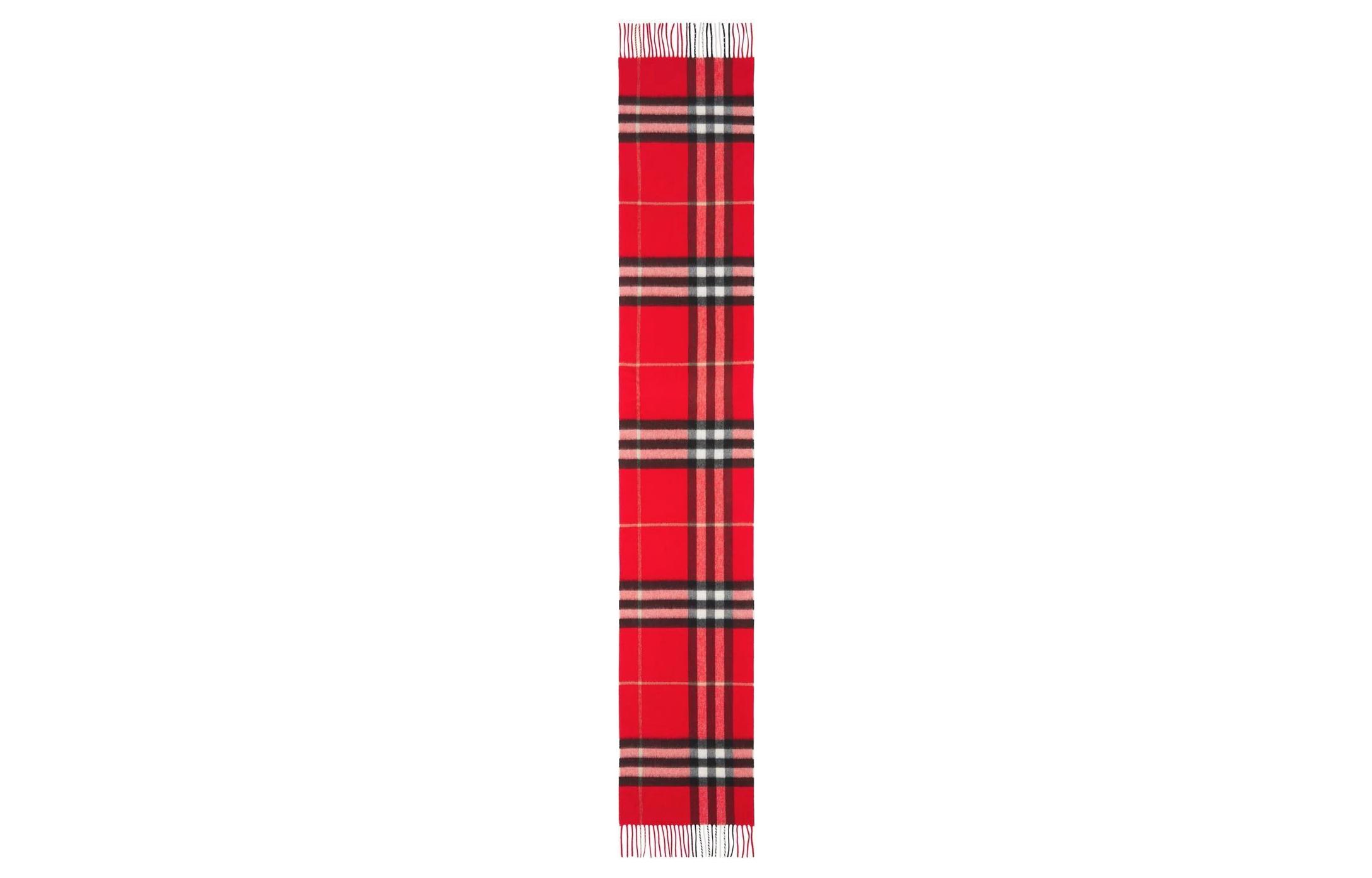 Burberry Red Check Cashmere Scarf with Tassels 8049713RED 圖 4