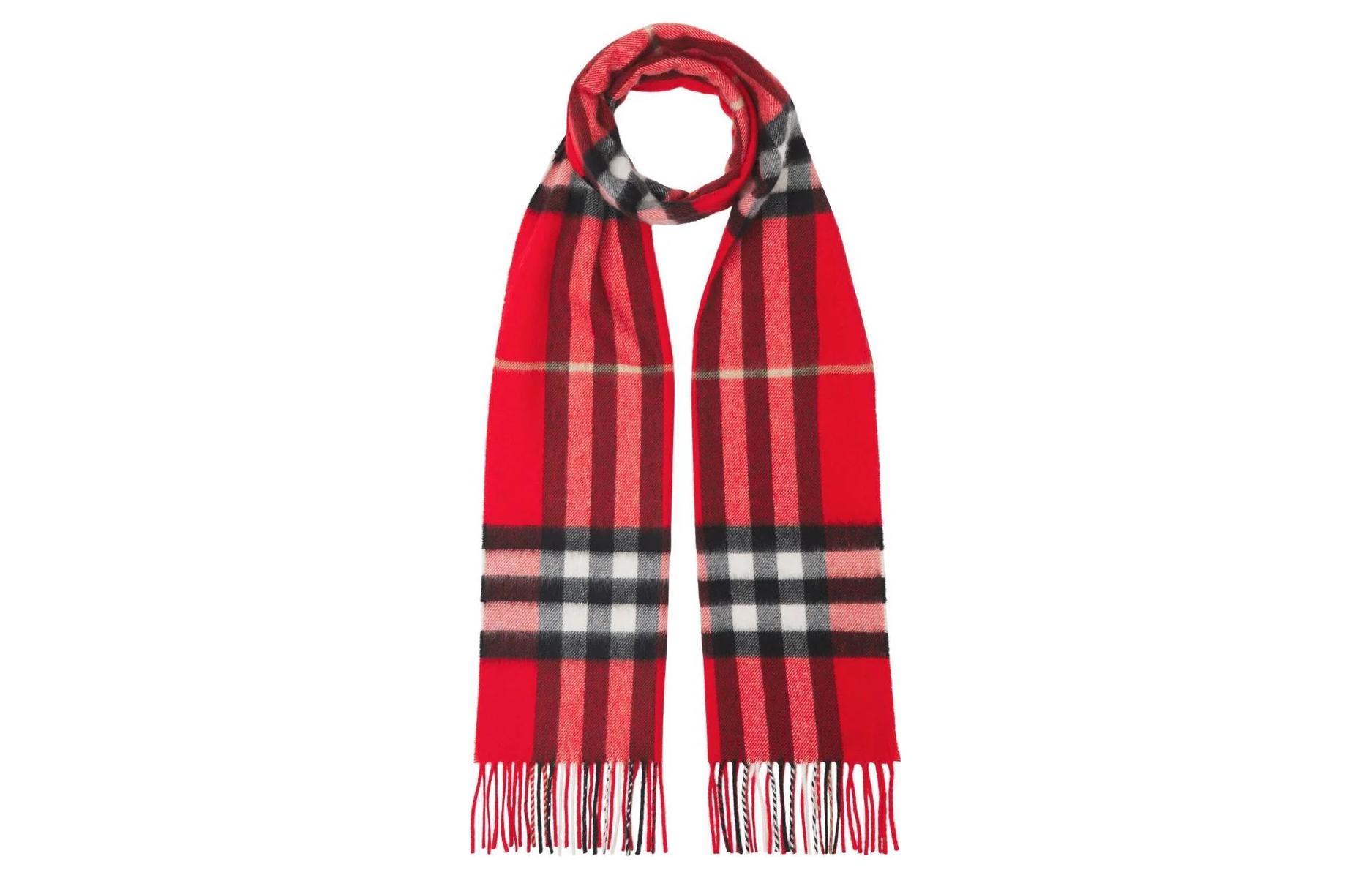 Burberry Red Check Cashmere Scarf with Tassels 8049713RED 圖 5