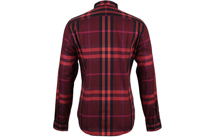 Burberry Red Check Pattern Long Sleeve Button-Down Shirt 39297431 圖 3