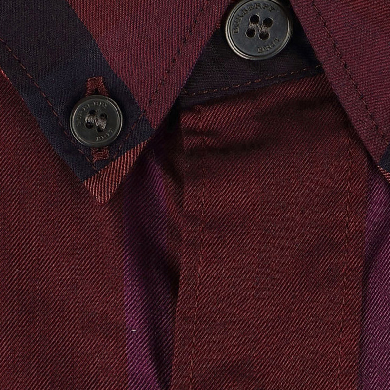 Burberry Red Check Pattern Long Sleeve Button-Down Shirt 39297431 圖 5