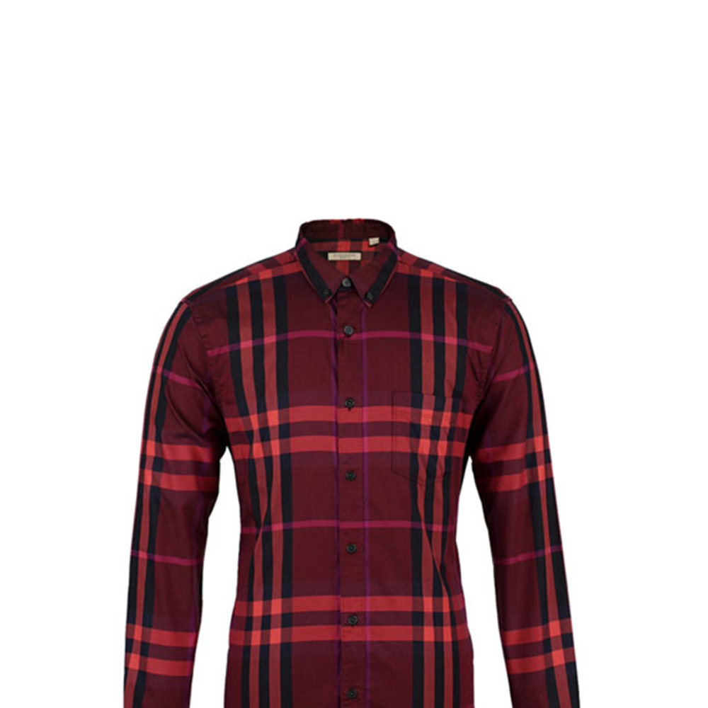 Burberry Red Check Pattern Long Sleeve Button-Down Shirt 39297431 圖 6