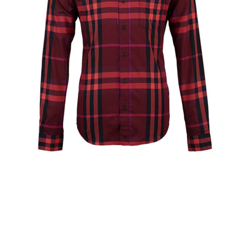 Burberry Red Check Pattern Long Sleeve Button-Down Shirt 39297431 圖 7