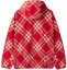 Lookbook 버버리 레드 체크무늬 후드 집업 캐주얼 재킷 80828021