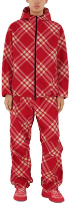버버리 레드 체크무늬 후드 집업 캐주얼 재킷 80828021 Shop 버버리 레드 체크무늬 후드 집업 캐주얼 재킷 80828021