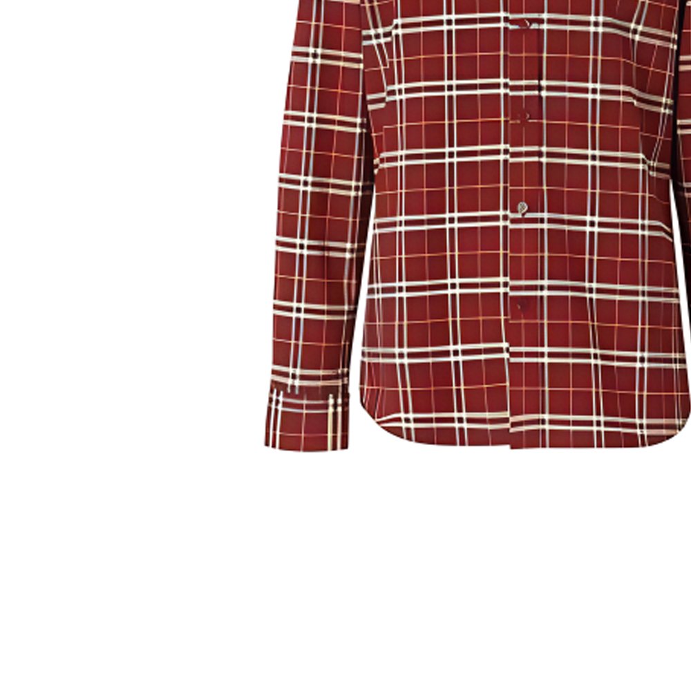 Burberry Red Colorblock Checked Single-Breasted Shirt 80113981 圖 7