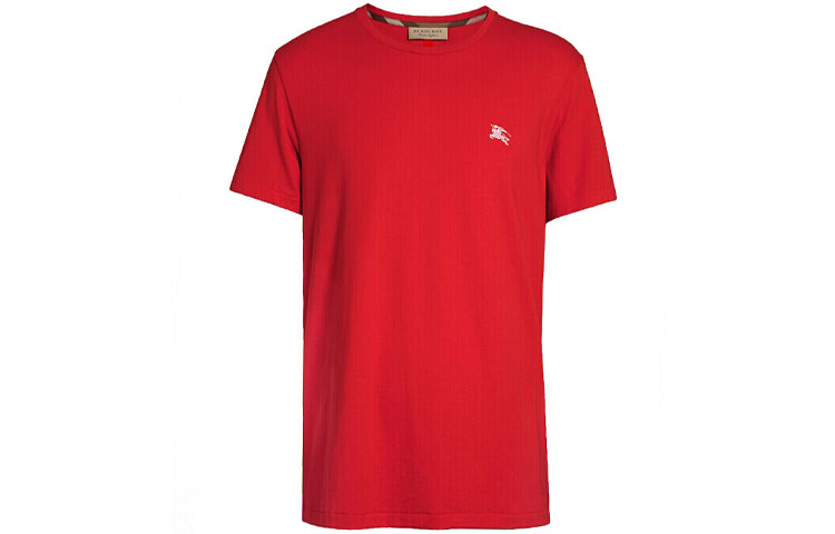 Burberry Red Cotton T-Shirt with Equestrian Knight Logo. 80024181
