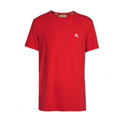 Burberry Red Cotton T-Shirt with Equestrian Knight Logo. 80024181