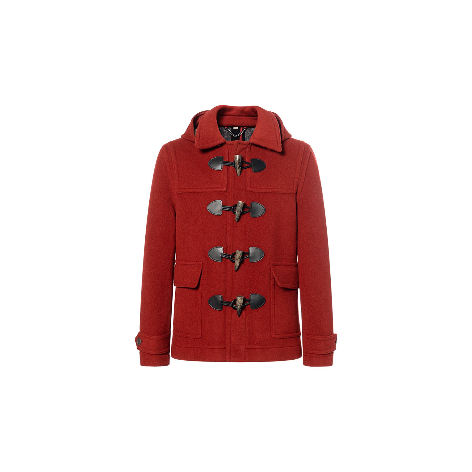 Burberry Red Detachable Hood Duffle Coat 80084951