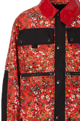 博柏利红色花卉印花单排扣休闲夹克. 80423741 Sizing 博柏利红色花卉印花单排扣休闲夹克. 80423741