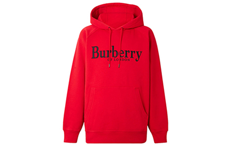 Burberry Red Hoodie with Logo Embroidery Decoration 80078331