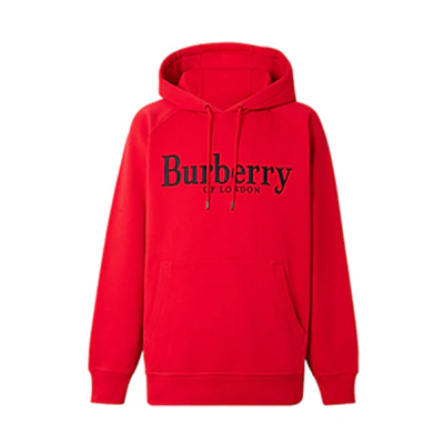 Burberry Red Hoodie with Logo Embroidery Decoration 80078331