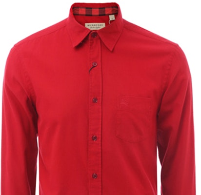 博柏利红色长袖衬衫,棉质衣领和袖口 80195781 Sizing 博柏利红色长袖衬衫,棉质衣领和袖口 80195781