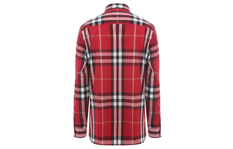 Burberry Red Plaid Button-Down Long-Sleeve Shirt 80043591 圖 3