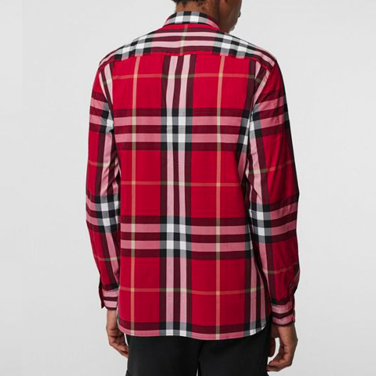 Burberry Red Plaid Button-Down Long-Sleeve Shirt 80043591 圖 6