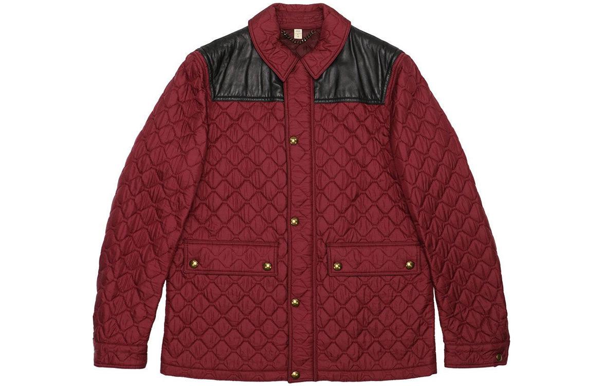 Burberry Red Quilted Patchwork Single-Breasted Jacket 39326281