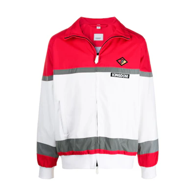 Burberry Red Reflective Patchwork Zip-Up Loose Jacket for Men 45590901