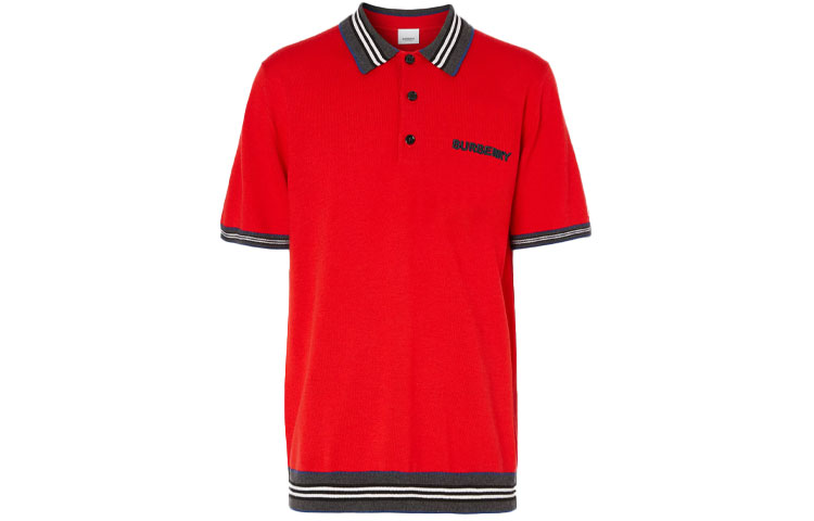Order Burberry 紅色條紋標誌短袖POLO衫 80386201