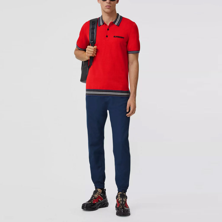Lookbook Burberry 紅色條紋標誌短袖POLO衫 80386201