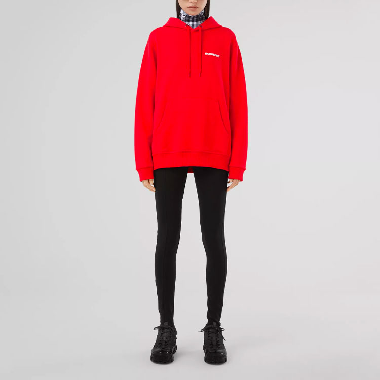 Burberry Red Unisex Hoodie with Logo Print 80370821 圖 4