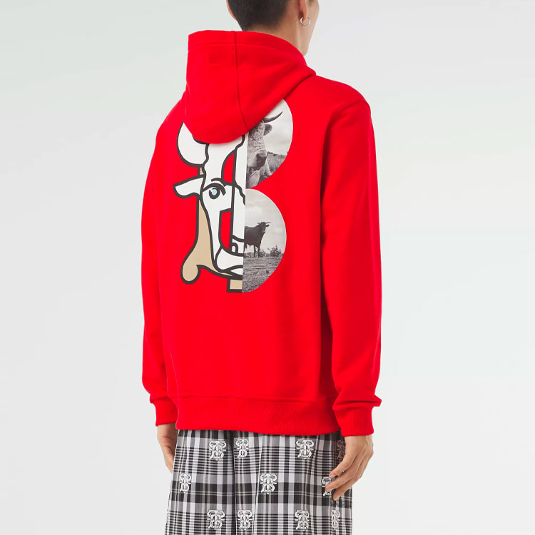 Burberry Red Unisex Hoodie with Logo Print 80370821 圖 6