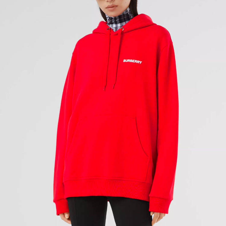 Burberry Red Unisex Hoodie with Logo Print 80370821 圖 7