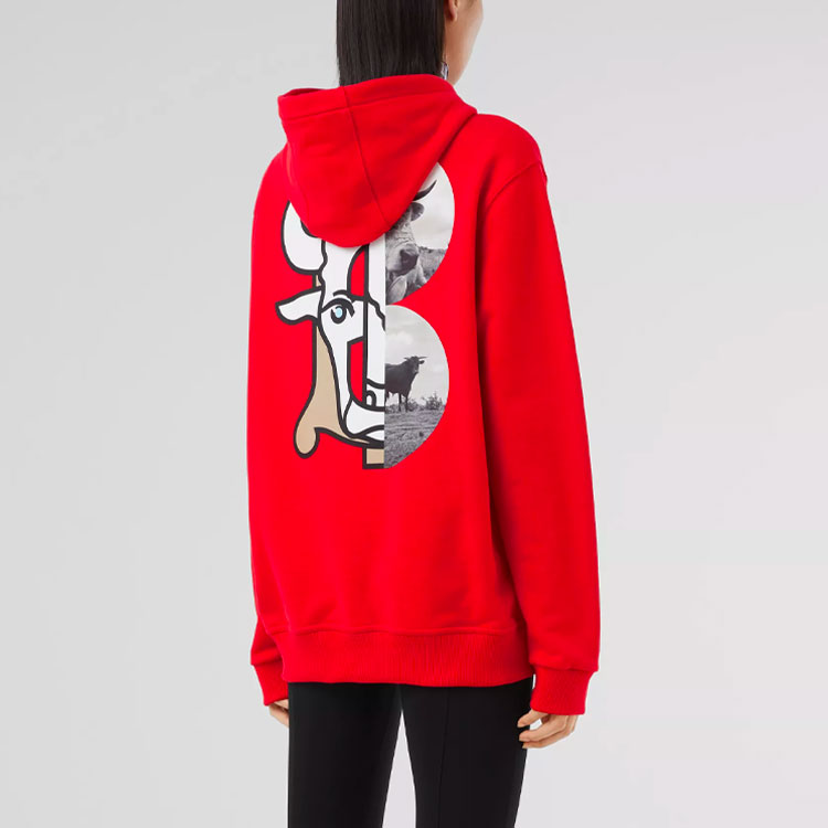 Burberry Red Unisex Hoodie with Logo Print 80370821 圖 8