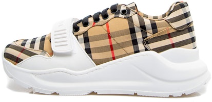 Burberry Regis M 'Brown White Checkered Velcro Dad Shoe' 8046826 Burberry Regis M 'Brown White Checkered Velcro Dad Shoe' 8046826