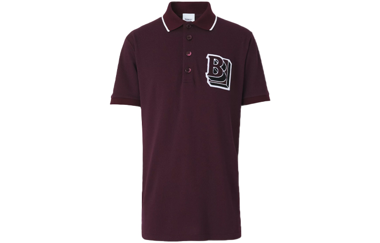 Burberry Relaxed Fit Monogram Cotton Polo Shirt in Dark Chestnut. 80454911