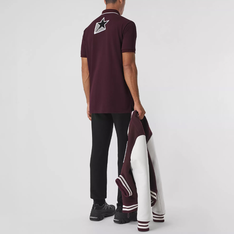 Burberry Relaxed Fit Monogram Cotton Polo Shirt in Dark Chestnut. 80454911 圖 3