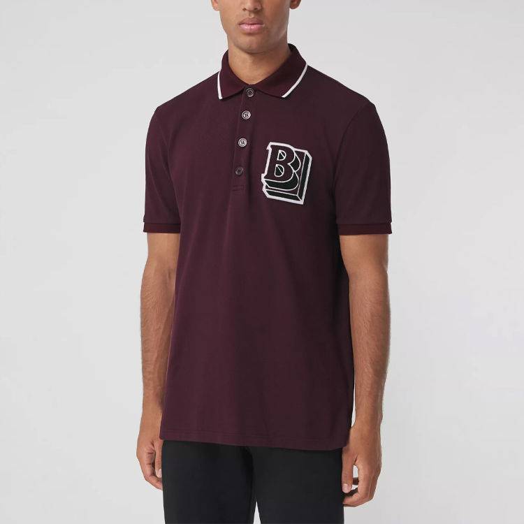 Burberry Relaxed Fit Monogram Cotton Polo Shirt in Dark Chestnut. 80454911 圖 6