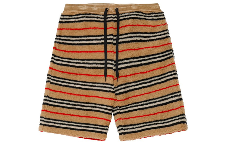 Burberry Relaxed Fit Striped Tie-Waist Shorts Beige Brown 80233531 圖 2