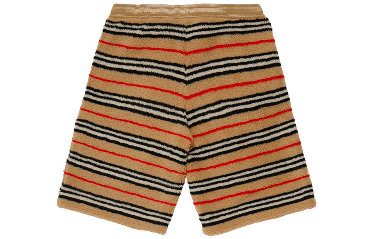 Burberry Relaxed Fit Striped Tie-Waist Shorts Beige Brown 80233531 圖 3