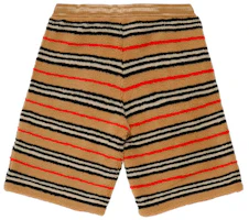 Lookbook Burberry Relaxed Fit Striped Tie-Waist Shorts Beige Brown 80233531