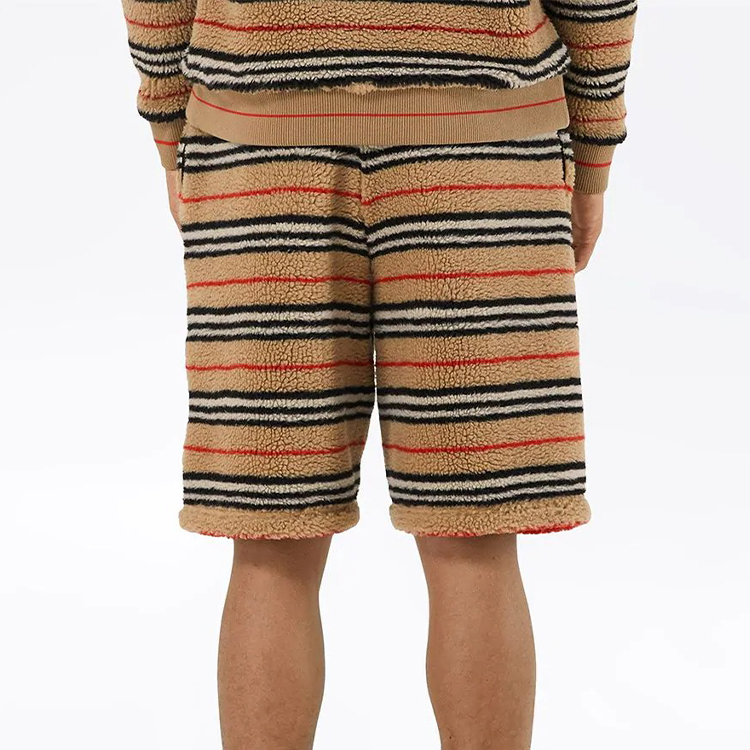 Burberry Relaxed Fit Striped Tie-Waist Shorts Beige Brown 80233531 圖 4