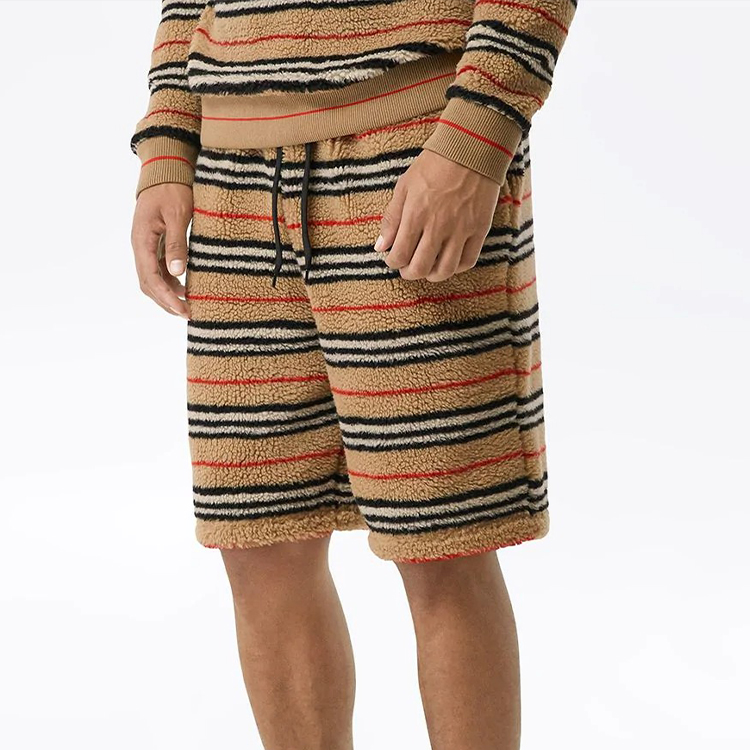 Burberry Relaxed Fit Striped Tie-Waist Shorts Beige Brown 80233531 圖 5