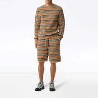 Details for Burberry Relaxed Fit Striped Tie-Waist Shorts Beige Brown 80233531
