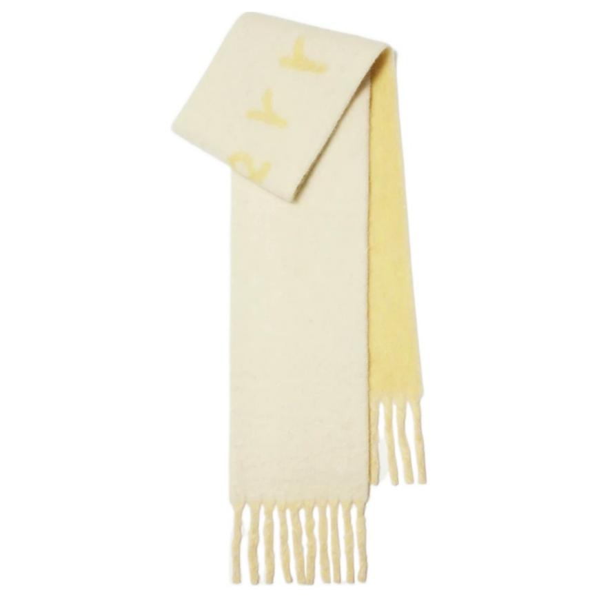 Burberry Reversible Alpaca Wool Scarf Unisex Yellow Couple Style. 80972111 圖 2