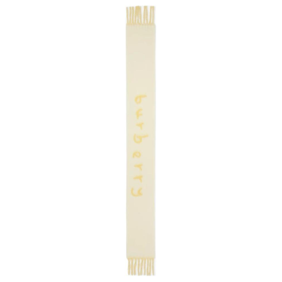 Burberry Reversible Alpaca Wool Scarf Unisex Yellow Couple Style. 80972111 圖 3