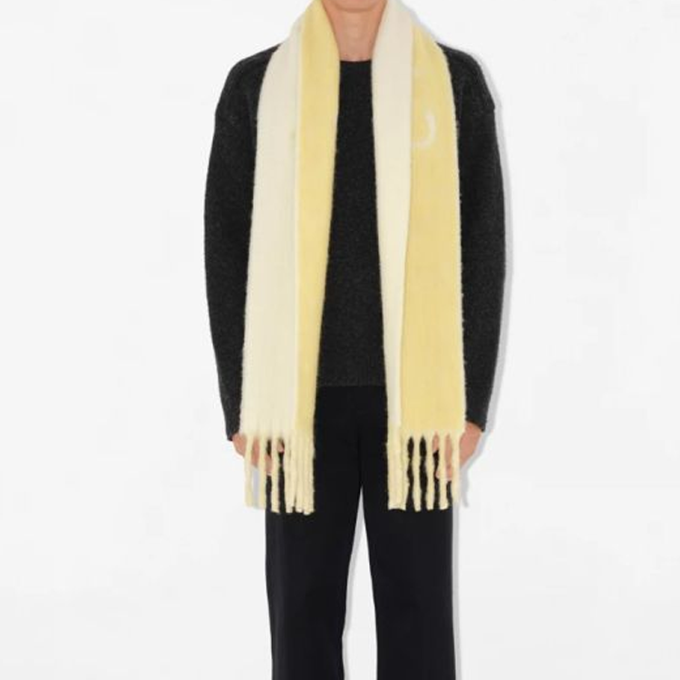 Burberry Reversible Alpaca Wool Scarf Unisex Yellow Couple Style. 80972111 圖 7