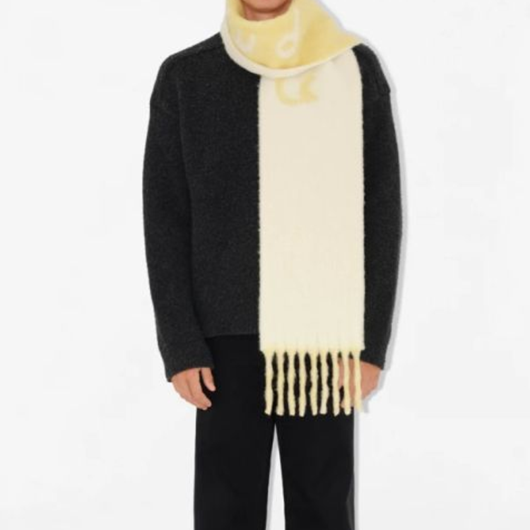 Burberry Reversible Alpaca Wool Scarf Unisex Yellow Couple Style. 80972111 圖 8