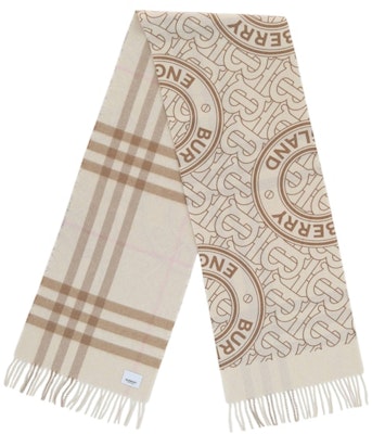 Burberry Reversible Cashmere Scarf White Order Burberry Reversible Cashmere Scarf White