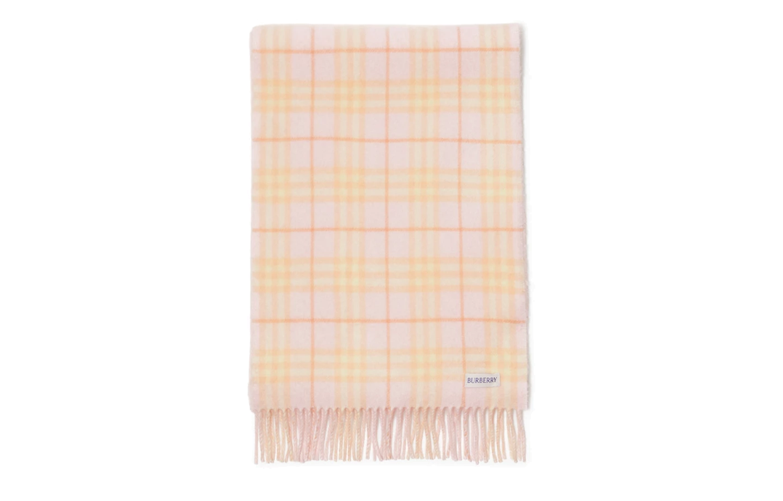 Burberry Reversible Check Cashmere Scarf Unisex Couple Style Pink 80832761 圖 4
